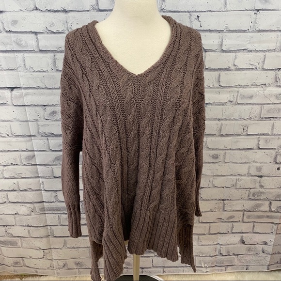 Free People Mushroom easy v neck cable sweater - Picture 5 of 8
